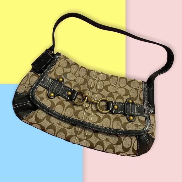 Coach Handbags - Women’s Coach Brown and Black Monogram Shoulder Bag